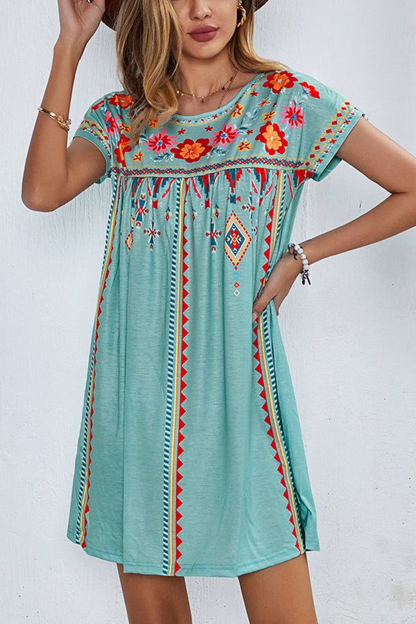 Fashion Casual Printed Mini Dress - Image 3