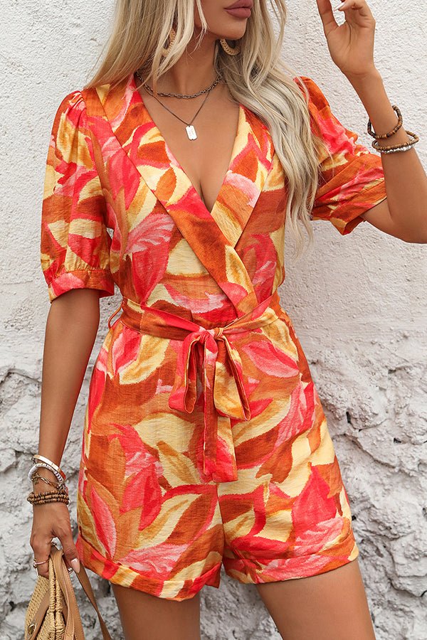 Fashion Printed Short Sleeve Casual Rompers - Image 2