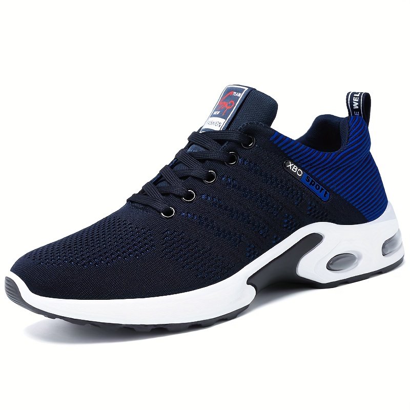Men??s Trendy Woven Knit Breathable Running Shoes, Comfy Non Slip Lace Up Soft Sole Sneakers For Men??s Outdoor Activities - Image 3