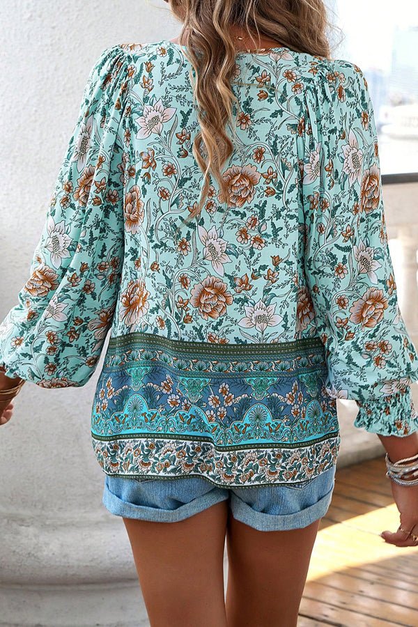 Fashion Floral Print Long Sleeve Casual Tops - Image 5