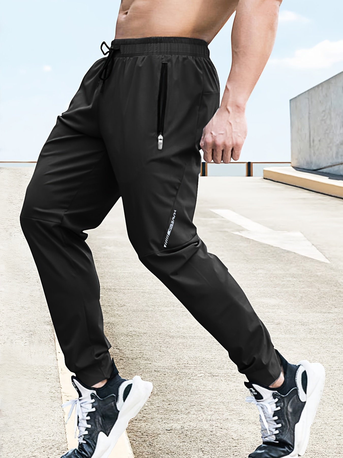 Drawstring Loose Fit Pants Men??s Casual Joggers For Men Winter Fall Running Jogging - Image 6