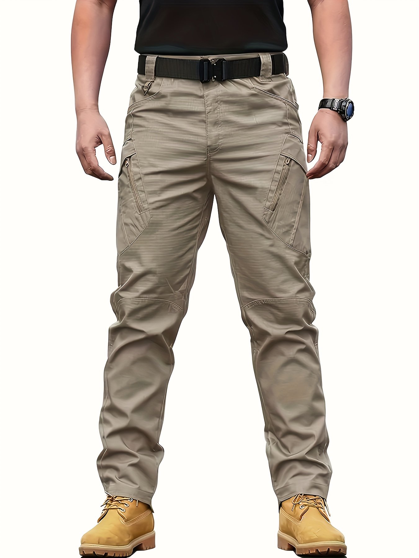 Multi Pocket Men??s Tactical Pants, Loose Casual Outdoor Military Pants Without Belt, Mens Cargo Pants For Hiking - Image 6