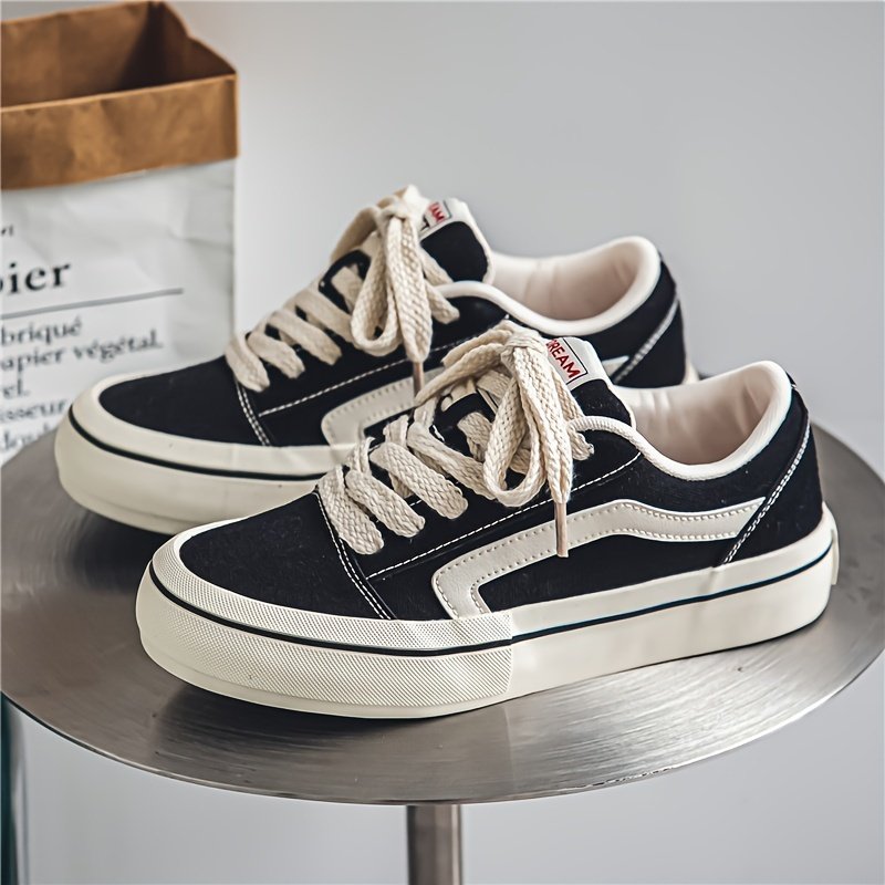 Men??s Classic Striped Trendy Skateboard Shoes Lace Up Non Slip Low Top Comfy Sneakers For Outdoor Walking Jogging Campus Street Holiday All Seasons - Image 4