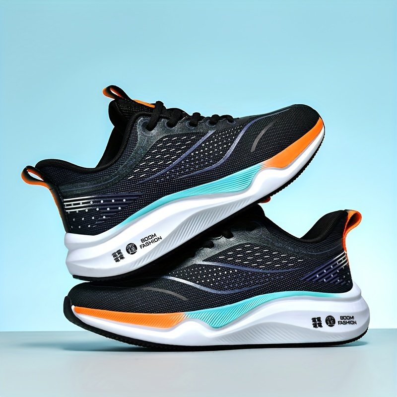 Men??s Trendy Woven Knit Breathable Running Shoes, Comfy Non Slip Durable Soft Sole Sneakers For Men??s Outdoor Activities - Image 5