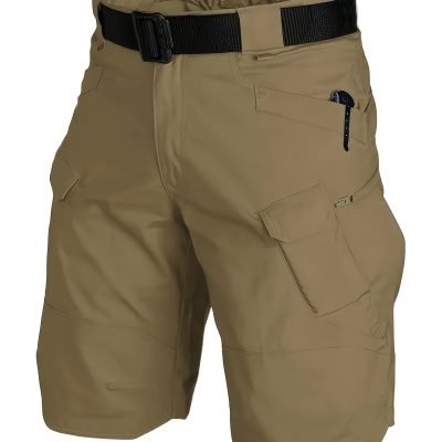 Men??s Urban Shorts Outdoor Waterproof Wear Resistant Cargo Shorts Quick Dry Multi Pocket Hiking Pants Without Belt