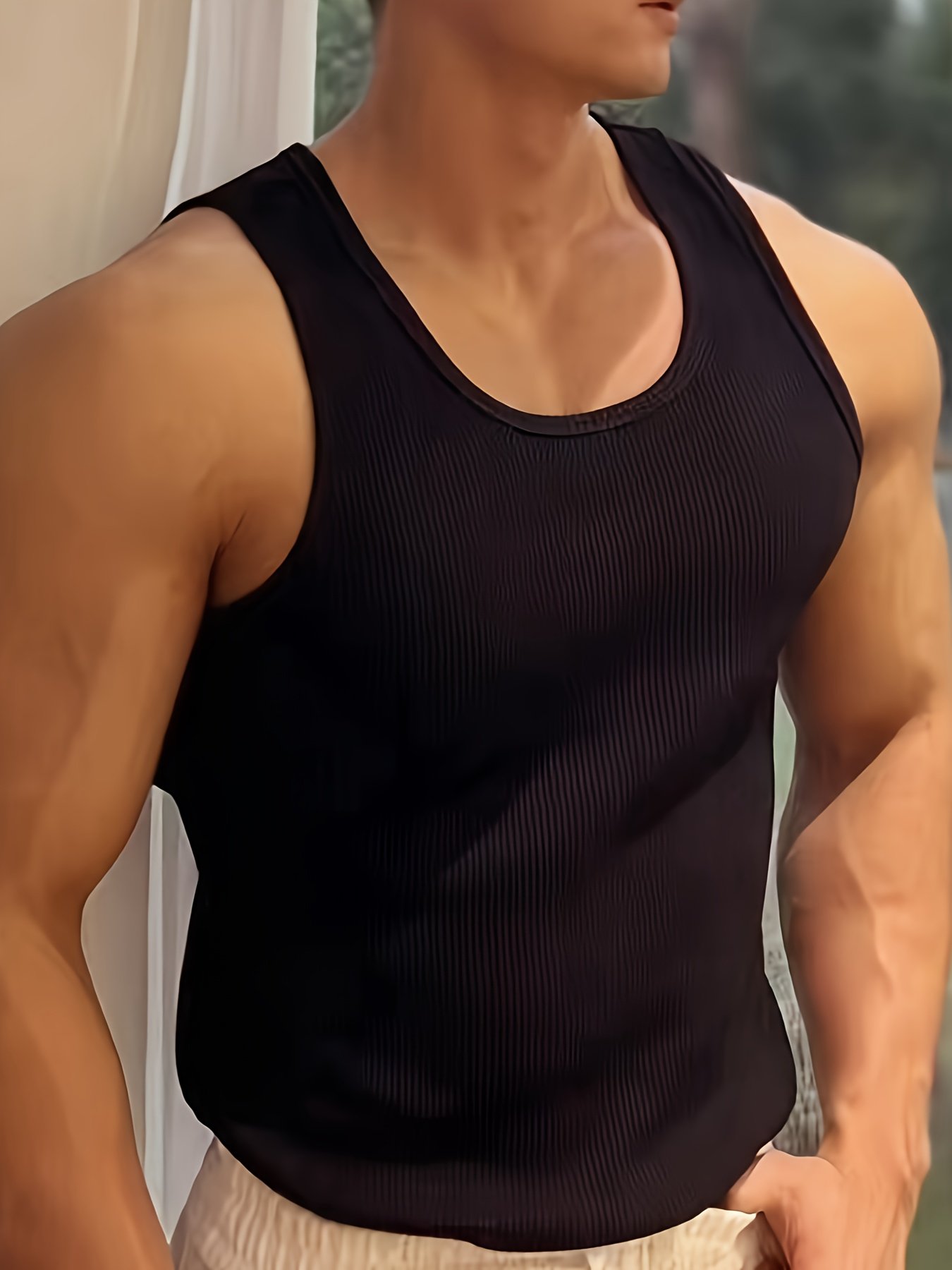 Men??s Solid Tank Top, Active Quick Dry Breathable Crew Neck Sleeveless Shirt, Men??s Clothing For Summer Outdoor - Image 8