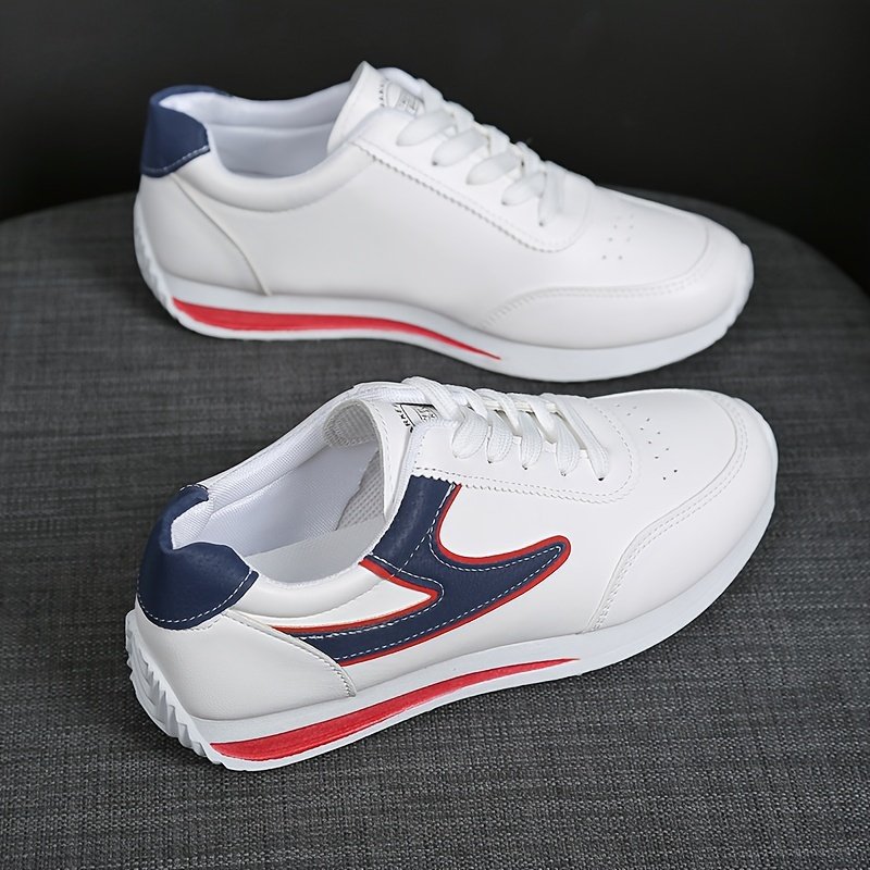 Women??s Colorblock Casual Sneakers, Lace Up Platform Soft Sole Jogging Shoes, Low-top Breathable Fitness Shoes - Image 4