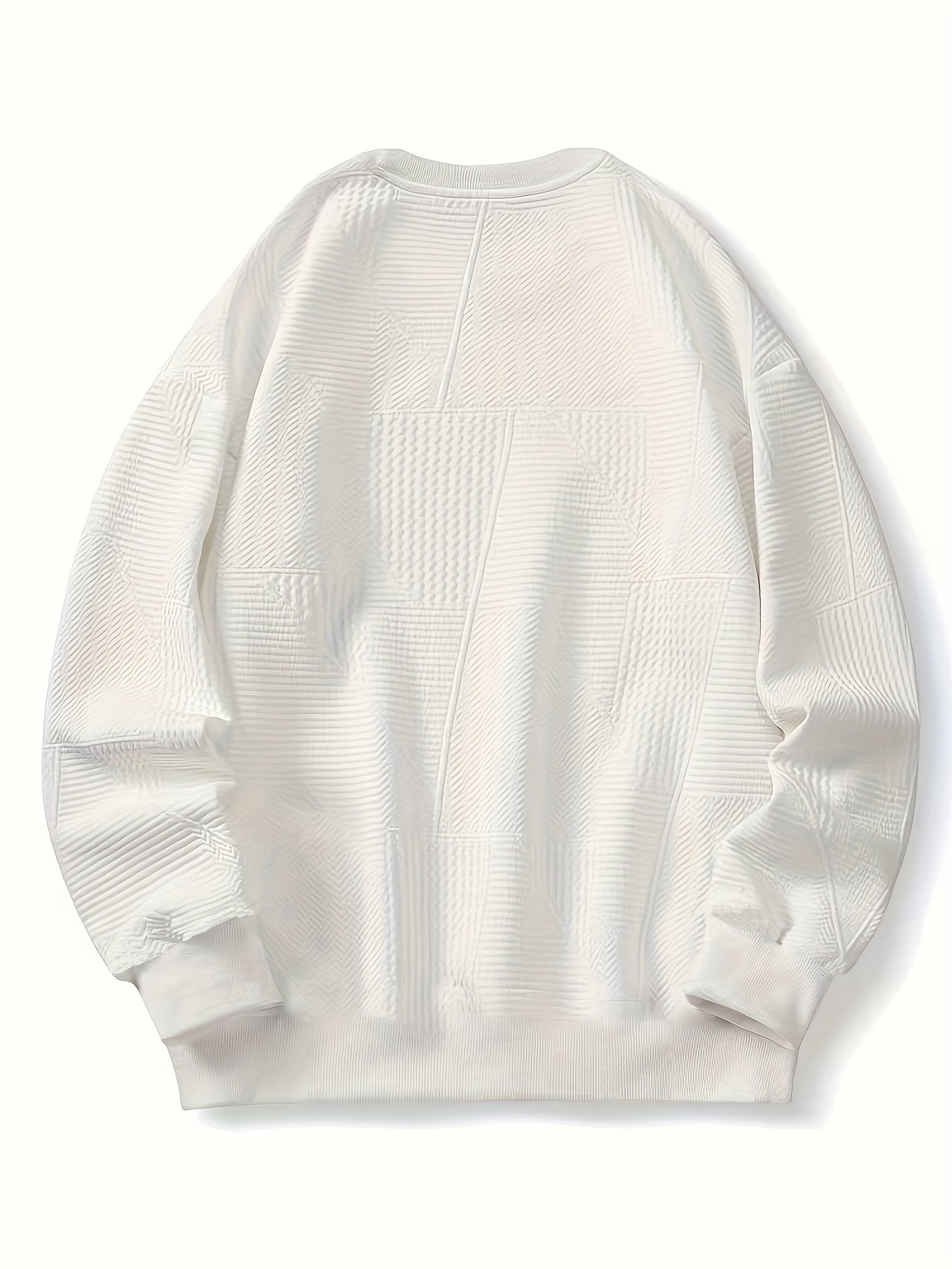 Men??s Crew Neck Long Sleeve Sweatshirt, Casual Wear, Solid Pullover, Men??s Clothing For Spring Fall Winter - Image 8