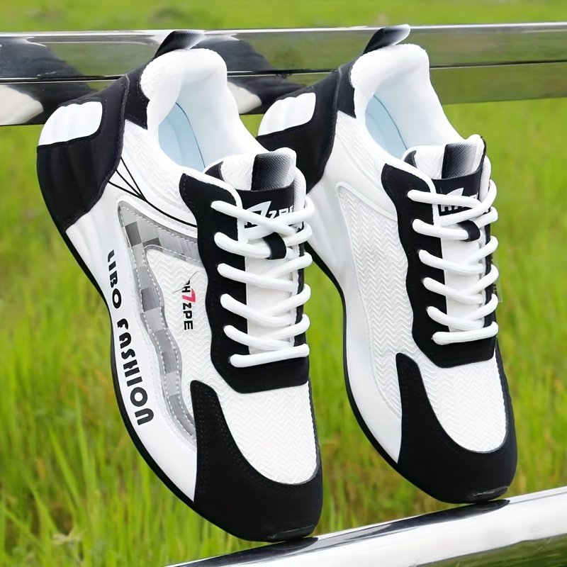Men??s Knit Breathable Running Shoes, Comfy Non Slip Lace Up Shock Absorption Sneakers For Men??s Outdoor Activities - Image 2
