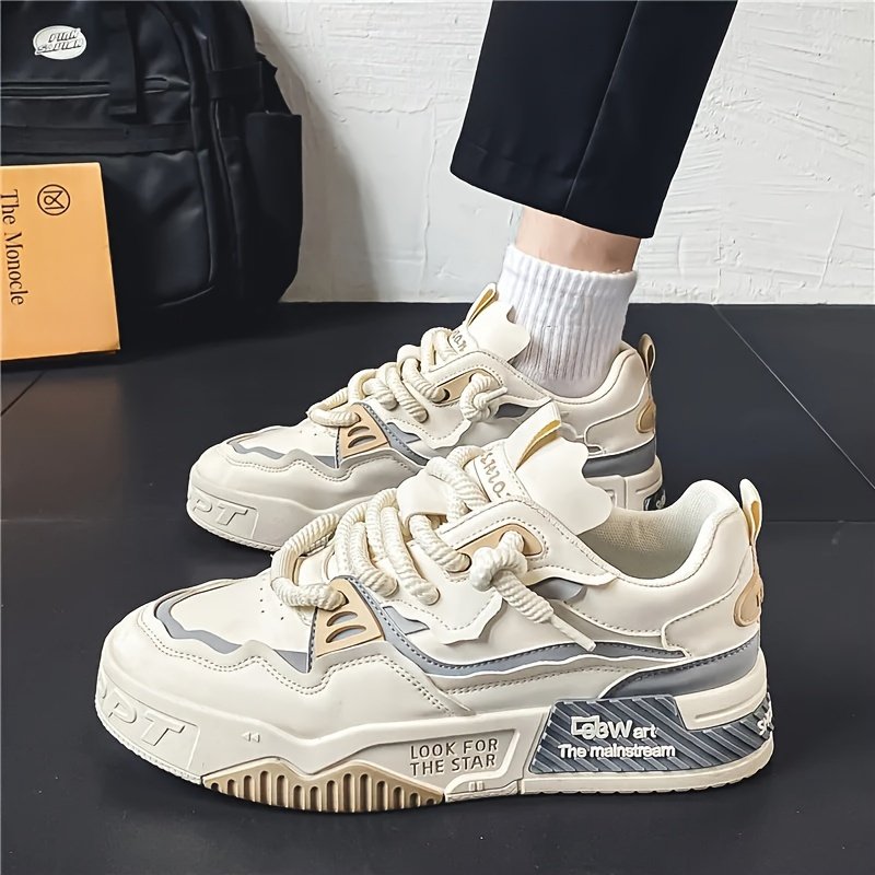 Men??s Trendy Street Style Skate Shoes, Comfy Non Slip Lace Up Casual Platform Sneakers For Men??s Outdoor Activities - Image 6