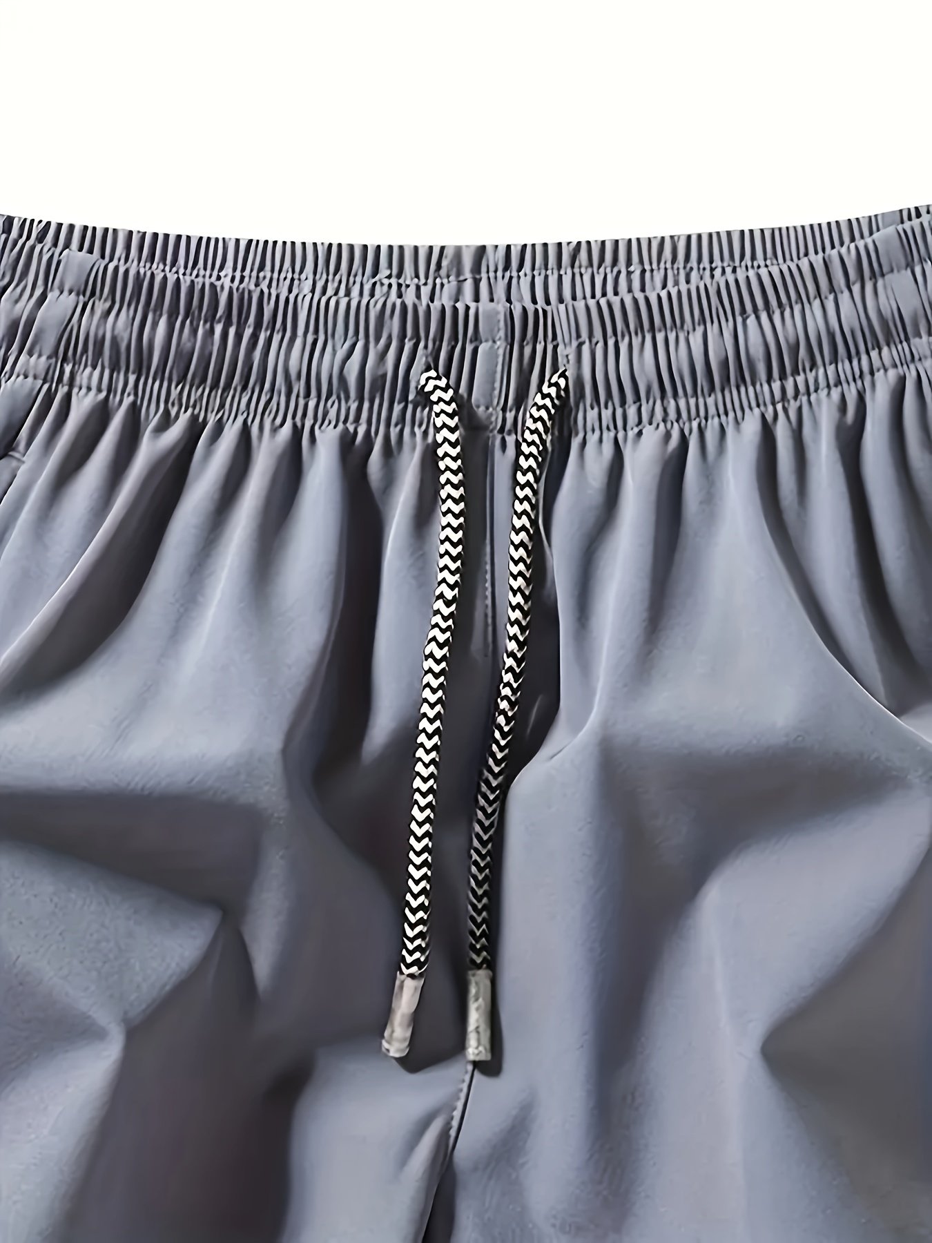 Men??s Zipper Pockets Active Shorts, Casual Waist Drawstring Quick Drying Shorts, Running, Sports, Fitness Quarters - Image 7