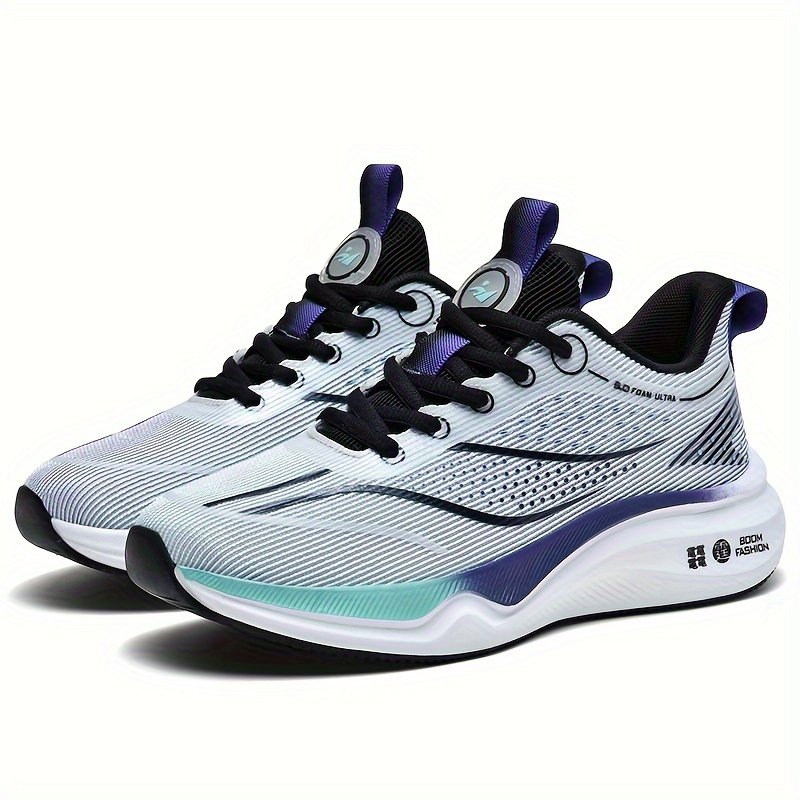 Men??s Trendy Woven Knit Breathable Running Shoes, Comfy Non Slip Durable Soft Sole Sneakers For Men??s Outdoor Activities - Image 2