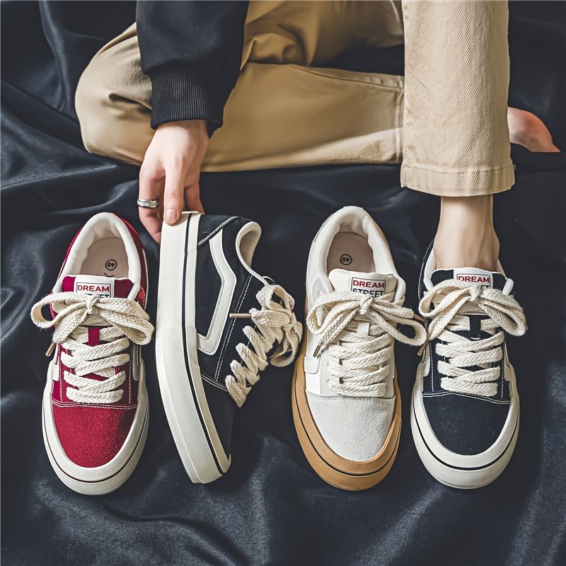 Men??s Classic Trendy Skateboard Shoes Lace Up Low Top Non Slip For Outdoor Casual Activities Walking Hiking All Seasons - Image 5