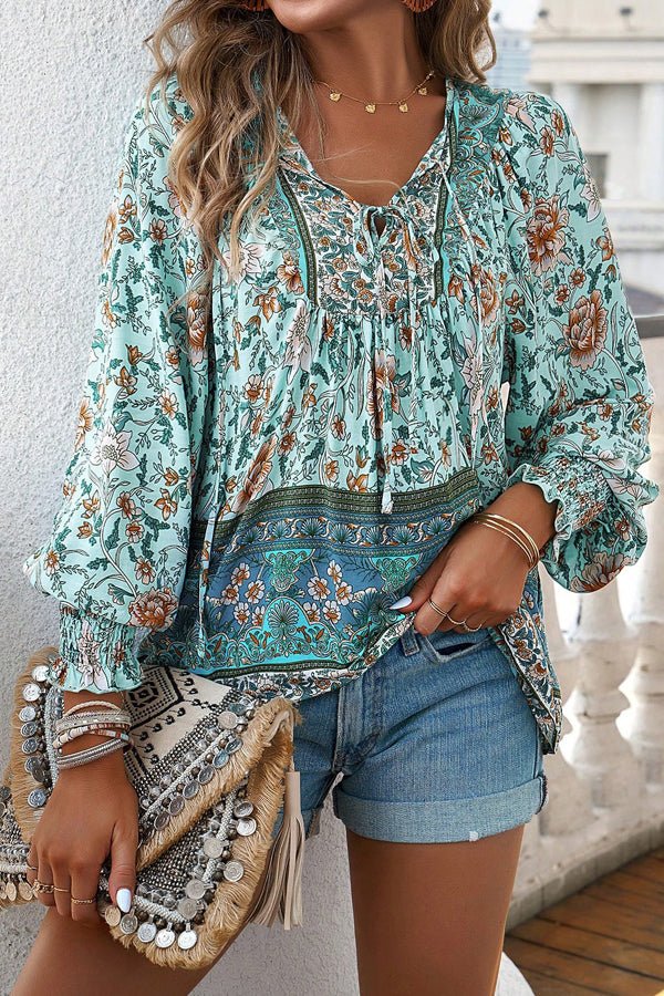 Fashion Floral Print Long Sleeve Casual Tops - Image 3
