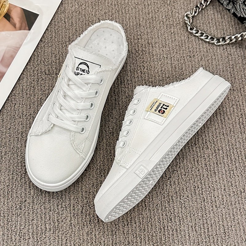 Casual Women??s Slip-On Sneakers, Breathable Backless Flat Shoes, Lightweight Flat Outdoor Mule Shoes - Image 5