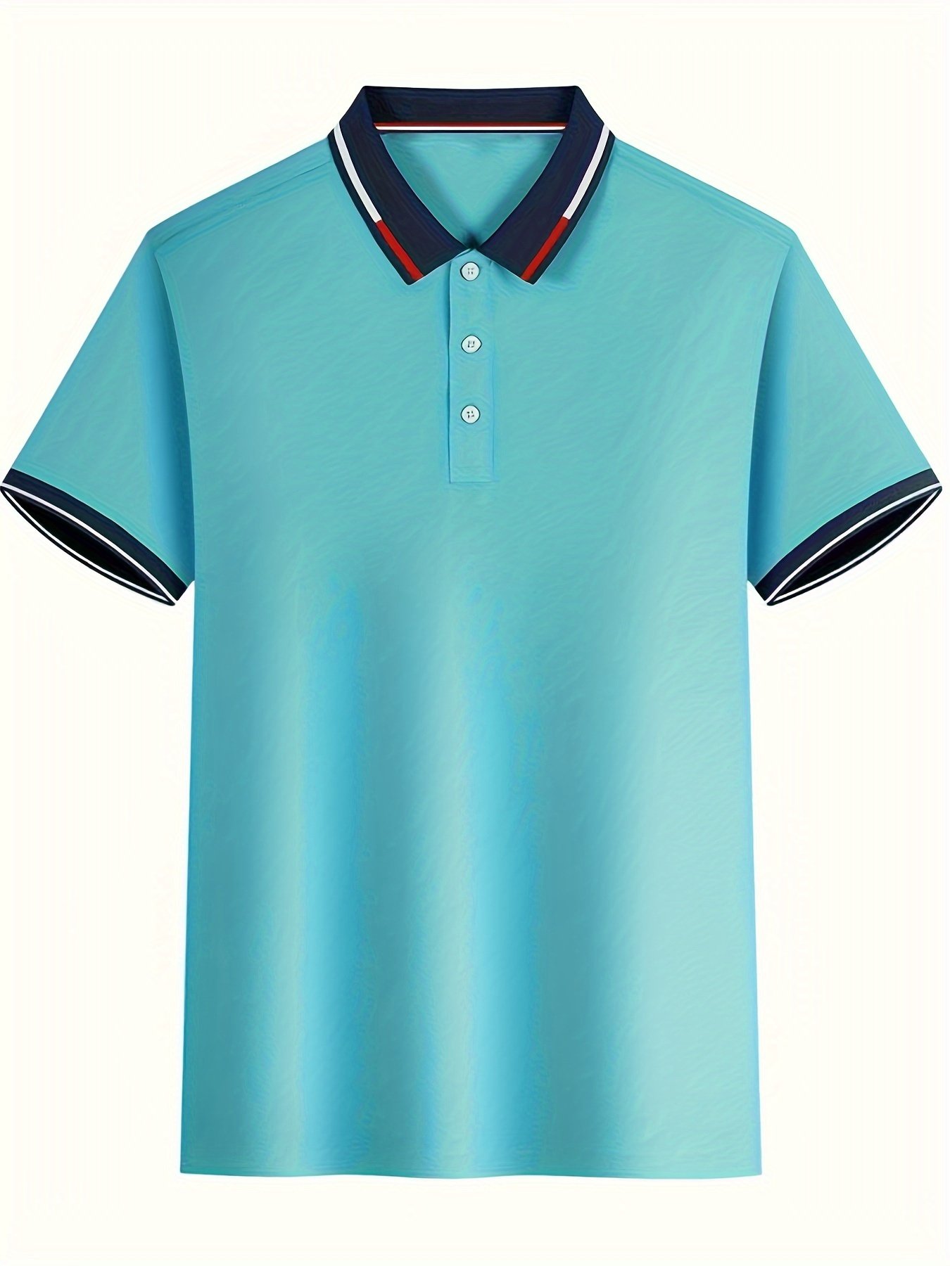 Breathable Contrast Binding Men??s Casual Short Sleeve Lapel Golf Shirt For Summer, Men??s Clothing - Image 12