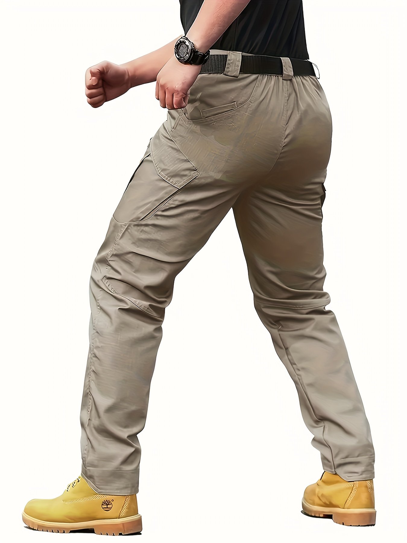 Multi Pocket Men??s Tactical Pants, Loose Casual Outdoor Military Pants Without Belt, Mens Cargo Pants For Hiking - Image 7