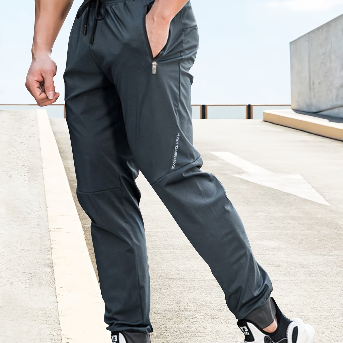 Drawstring Loose Fit Pants Men??s Casual Joggers For Men Winter Fall Running Jogging - Image 4