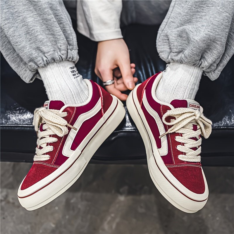 Men??s Classic Striped Trendy Skateboard Shoes Lace Up Non Slip Low Top Comfy Sneakers For Outdoor Walking Jogging Campus Street Holiday All Seasons - Image 5