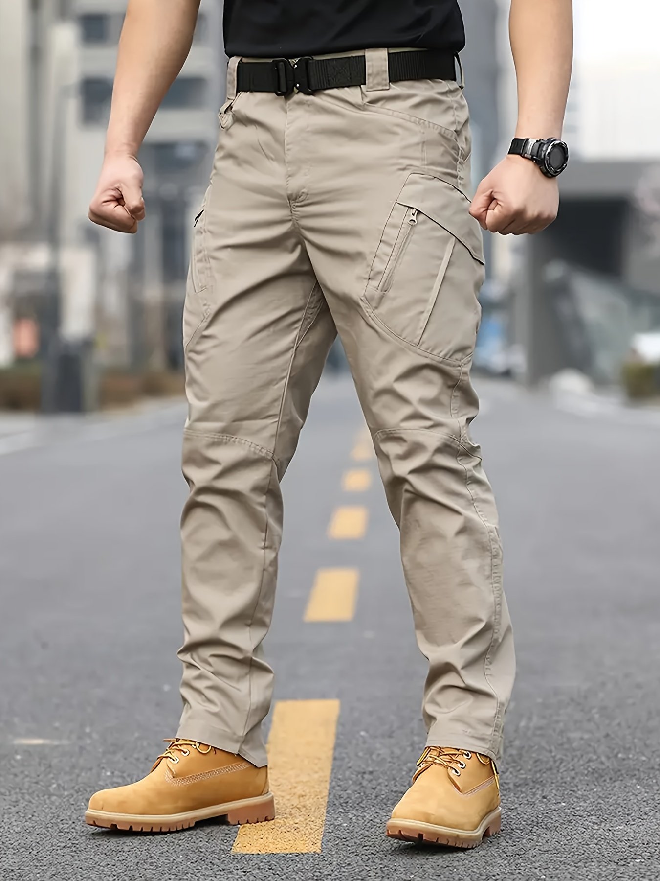 Multi Pocket Men??s Tactical Pants, Loose Casual Outdoor Military Pants Without Belt, Mens Cargo Pants For Hiking - Image 10