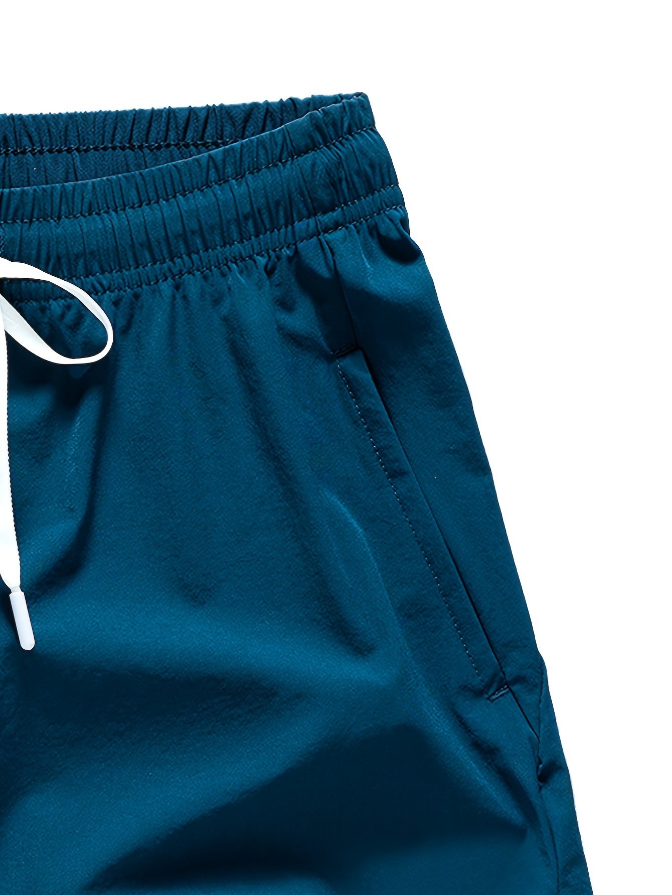 3 Pcs Men??s Loose Solid Shorts With Pockets, Casual Elastic Waist High Stretch Drawstring Shorts For Summer - Image 9