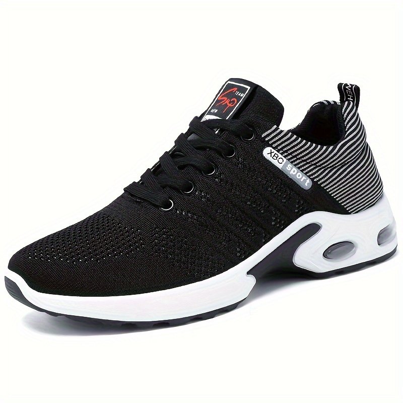 Men??s Trendy Woven Knit Breathable Running Shoes, Comfy Non Slip Lace Up Soft Sole Sneakers For Men??s Outdoor Activities - Image 4