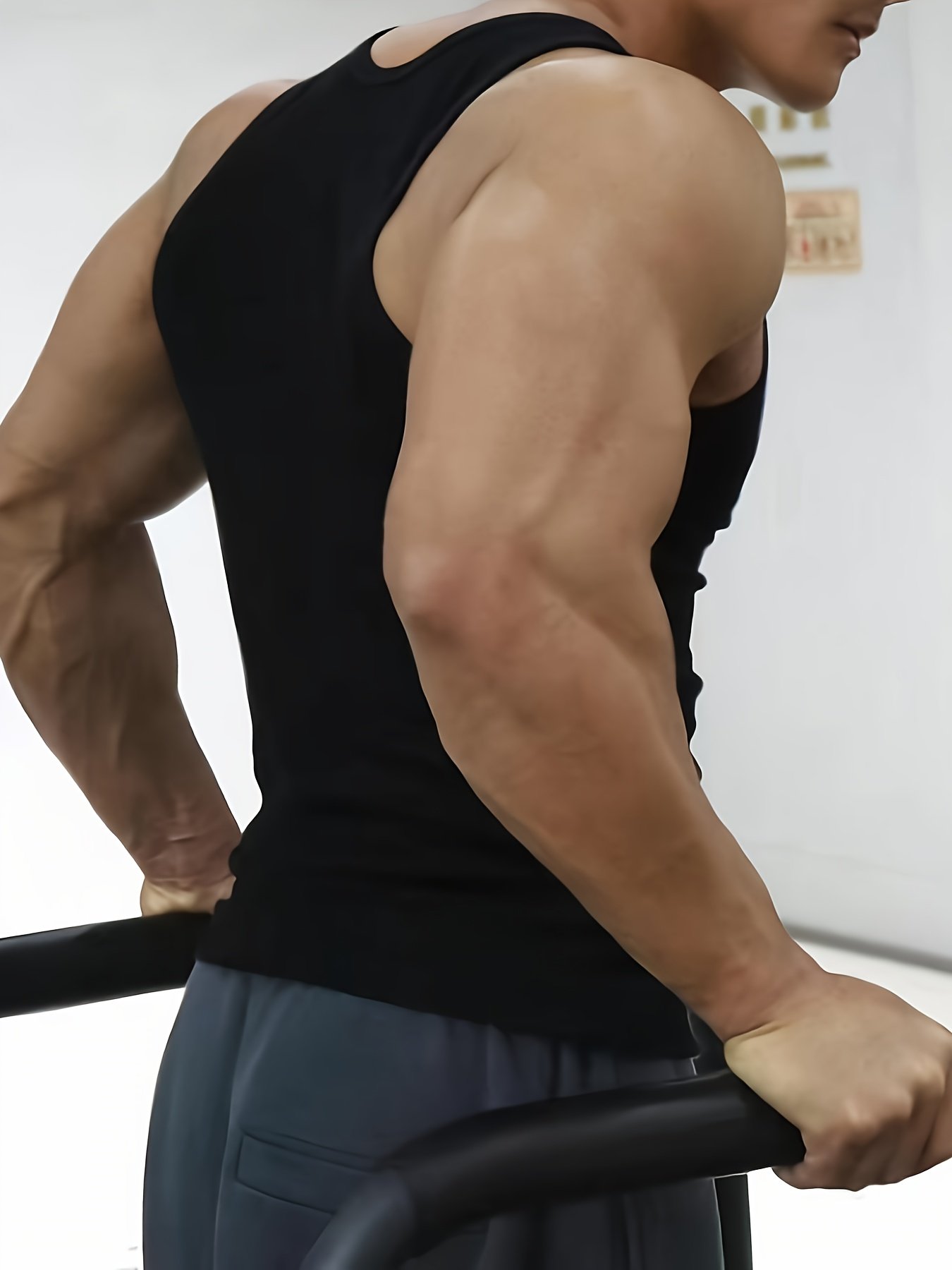 Men??s Solid Tank Top, Active Quick Dry Breathable Crew Neck Sleeveless Shirt, Men??s Clothing For Summer Outdoor - Image 7