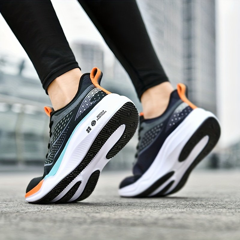 Men??s Trendy Woven Knit Breathable Running Shoes, Comfy Non Slip Durable Soft Sole Sneakers For Men??s Outdoor Activities - Image 6