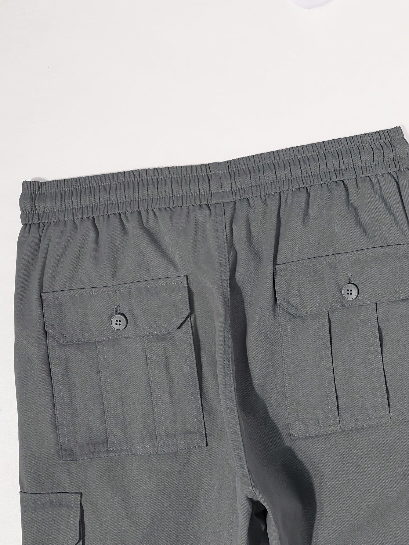 Men??s Classic Solid Color Cargo Pants with Multiple Flap Pockets, Straight-Leg, Drawstring Waist, Loose Fit for Hiking, Fishing, Streetwear, and Outdoor Camping Casual Style - Image 11