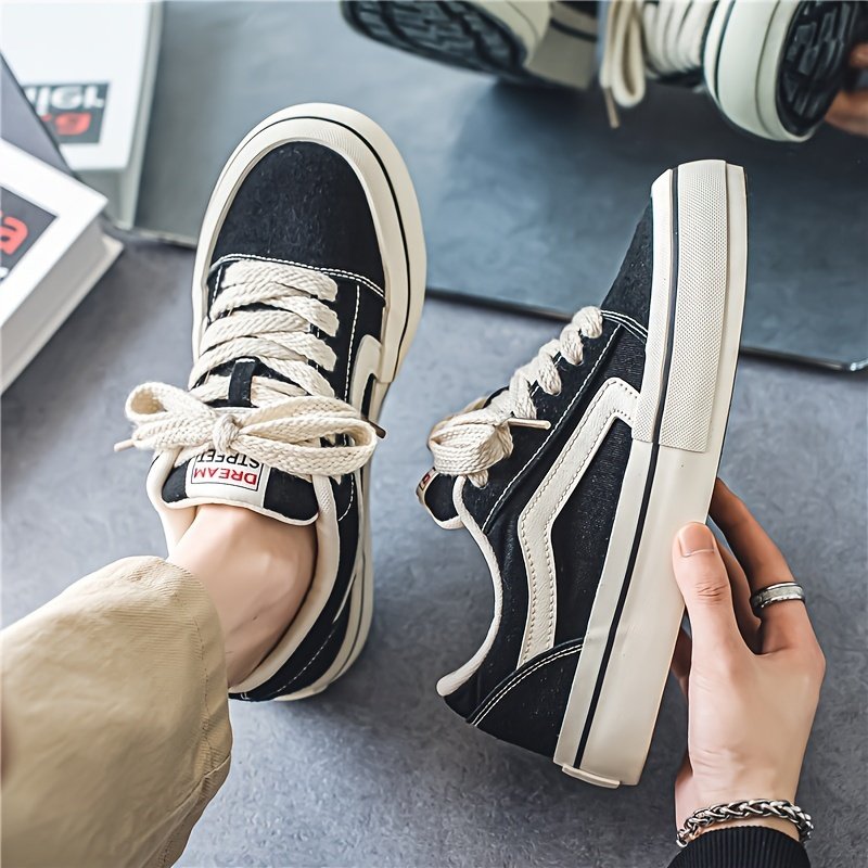 Men??s Classic Trendy Skateboard Shoes Lace Up Low Top Non Slip For Outdoor Casual Activities Walking Hiking All Seasons - Image 4