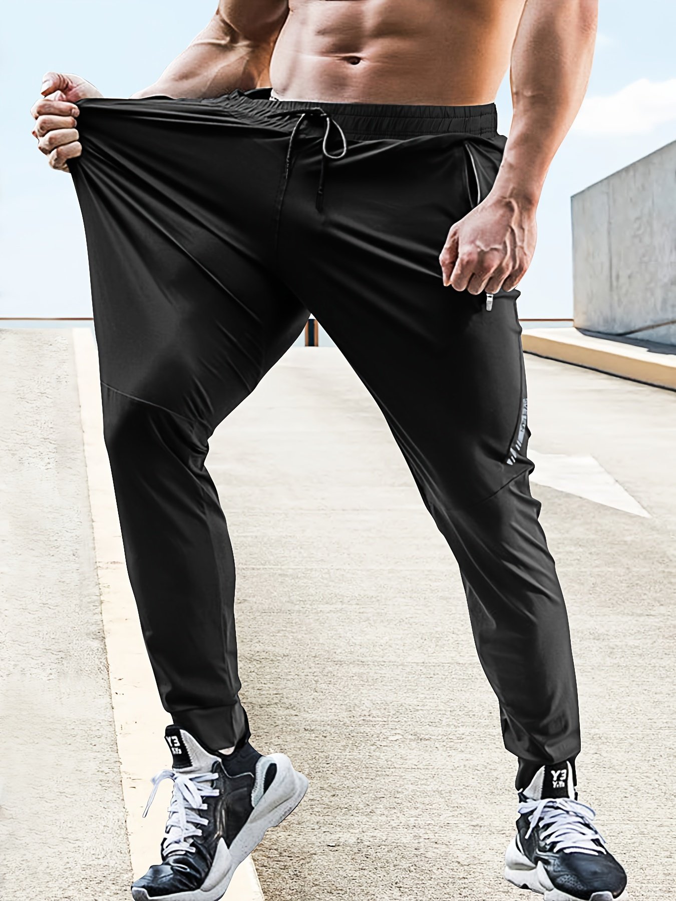 Drawstring Loose Fit Pants Men??s Casual Joggers For Men Winter Fall Running Jogging - Image 7