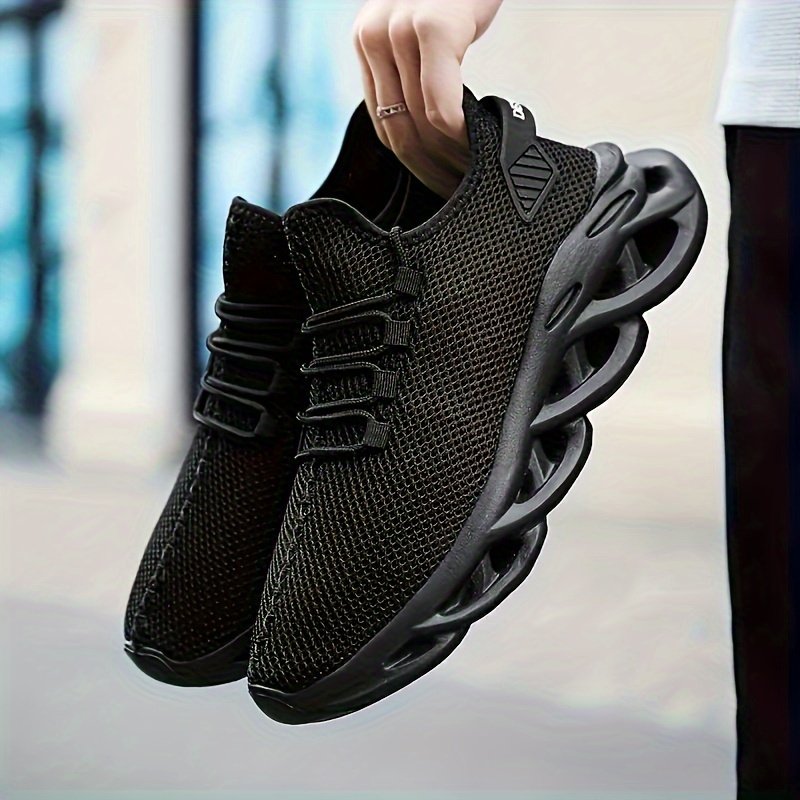 PLUS SIZE Men??s Trendy Woven Knit Breathable Blade Type Sneakers, Comfy Non Slip Lace Up Shoes For Men??s Outdoor Activities - Image 13