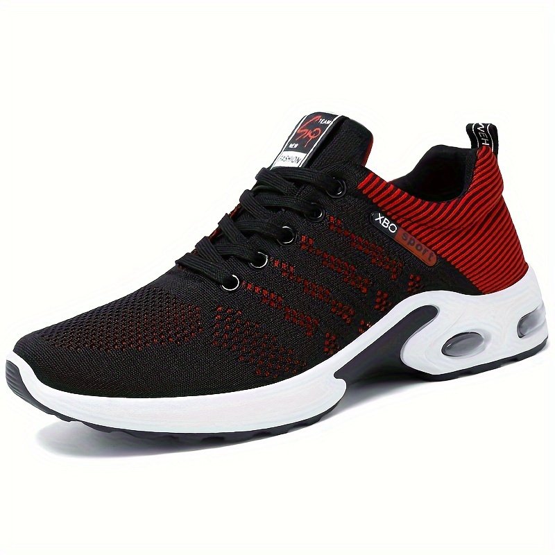 Men??s Trendy Woven Knit Breathable Running Shoes, Comfy Non Slip Lace Up Soft Sole Sneakers For Men??s Outdoor Activities - Image 2