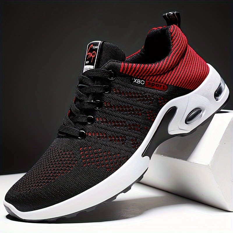 Men??s Trendy Woven Knit Breathable Running Shoes, Comfy Non Slip Lace Up Soft Sole Sneakers For Men??s Outdoor Activities - Image 6