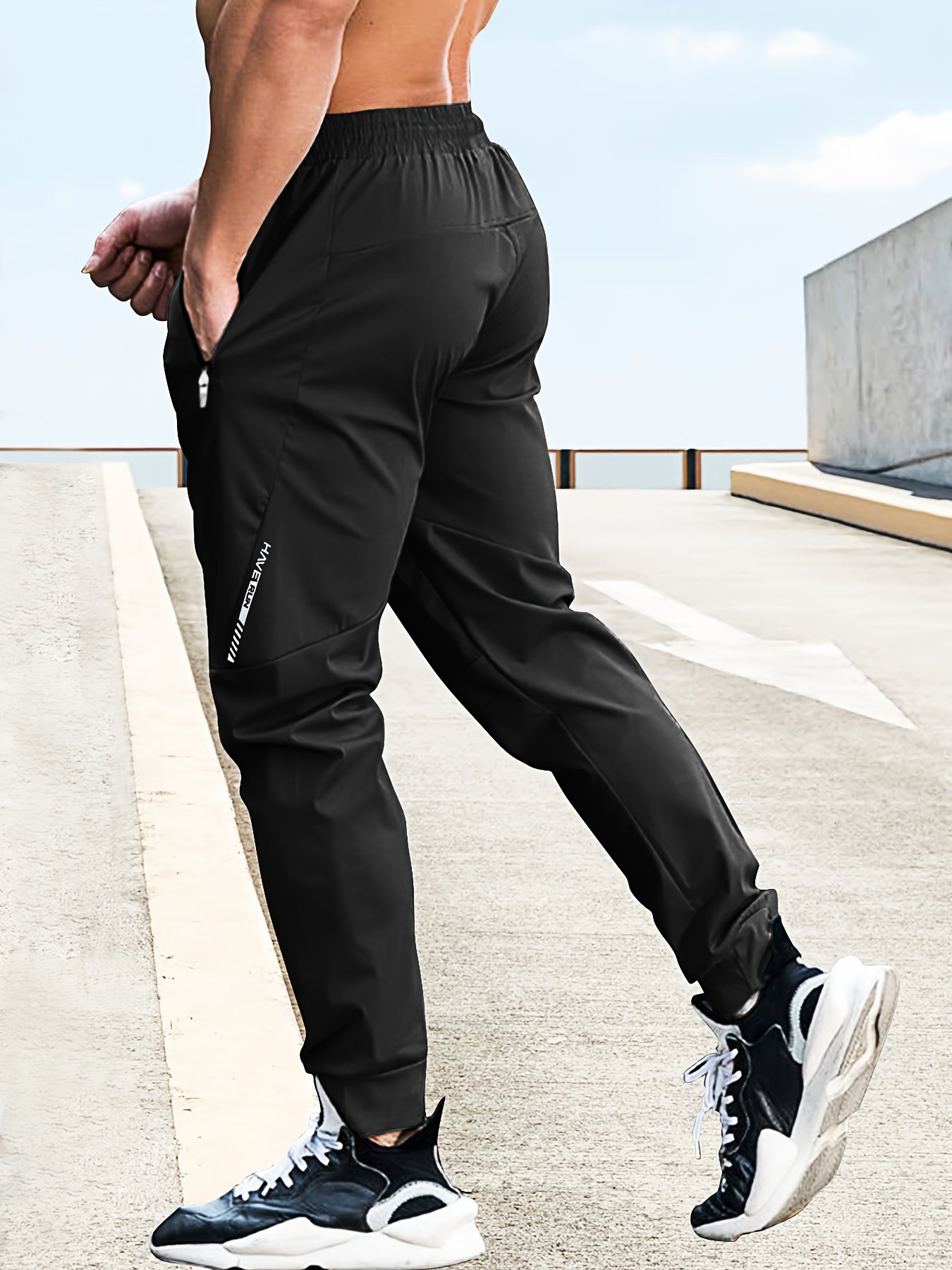 Drawstring Loose Fit Pants Men??s Casual Joggers For Men Winter Fall Running Jogging - Image 5