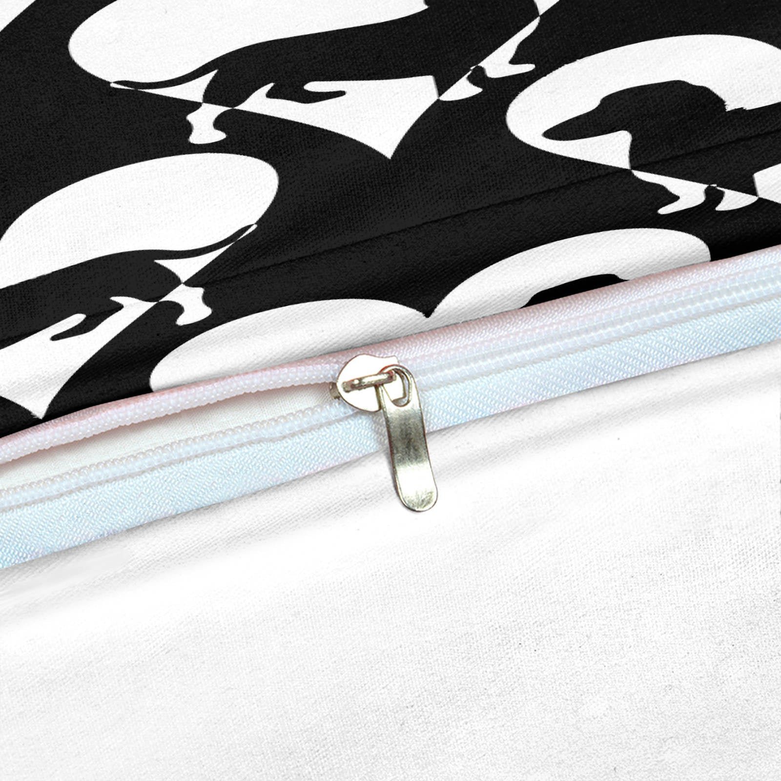 2/3-Piece Black & White Dachshund Love Duvet Cover Set - Image 3
