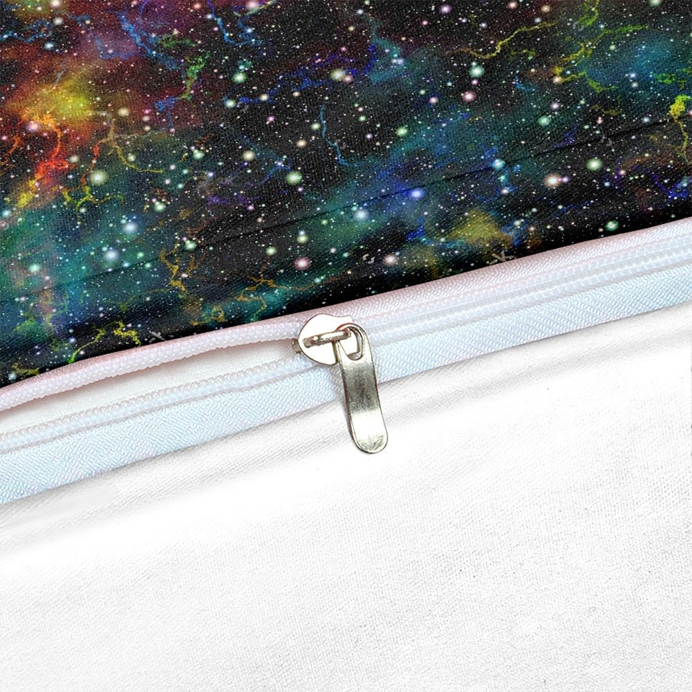 2/3-Piece Colorful Space Galaxy Star Print Duvet Cover Set - Image 3
