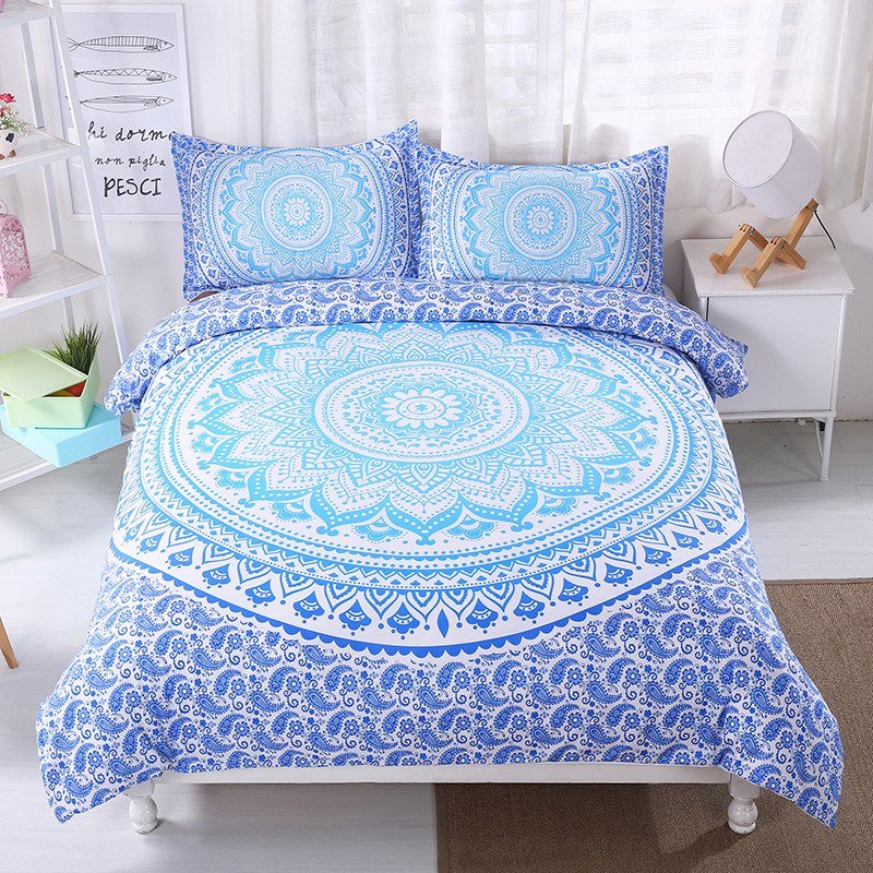 2/3-Piece Multi-Color Bohemian Mandala Duvet Cover Set - Image 15