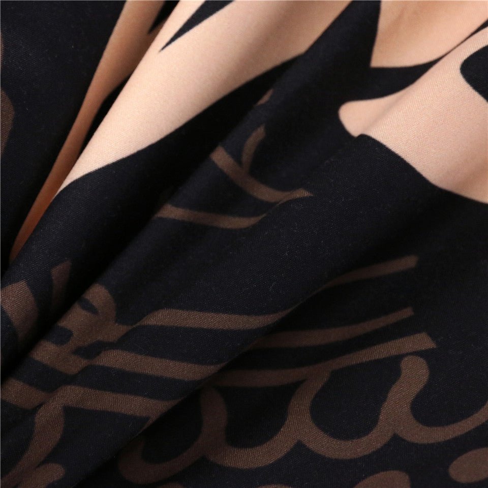 Black Patterned Gold Sea Turtle Microfiber Pillow Cover - Image 4