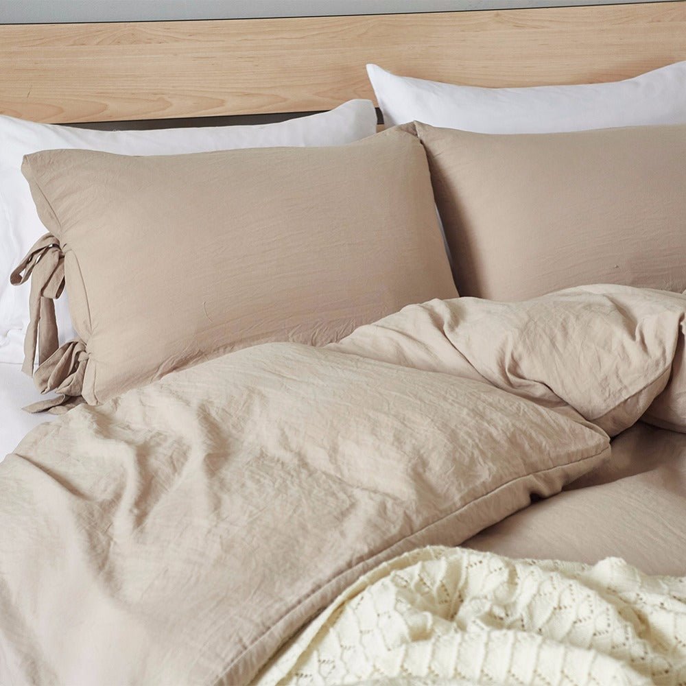 2/3-Piece Boho Ribbon Duvet Cover Set w/ Bows - Image 3