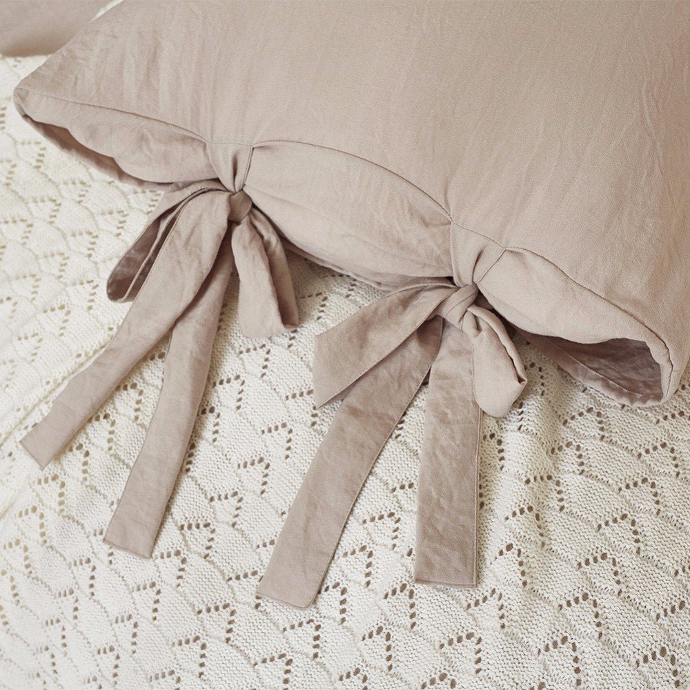2/3-Piece Boho Ribbon Duvet Cover Set w/ Bows - Image 5