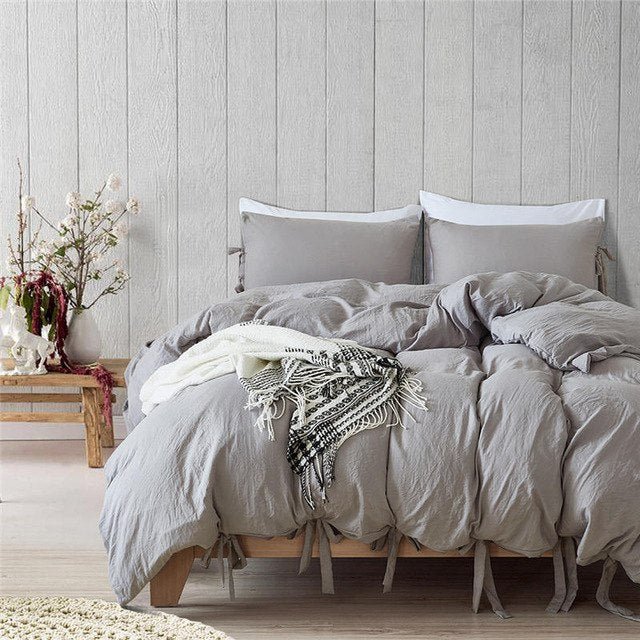 2/3-Piece Boho Ribbon Duvet Cover Set w/ Bows - Image 2