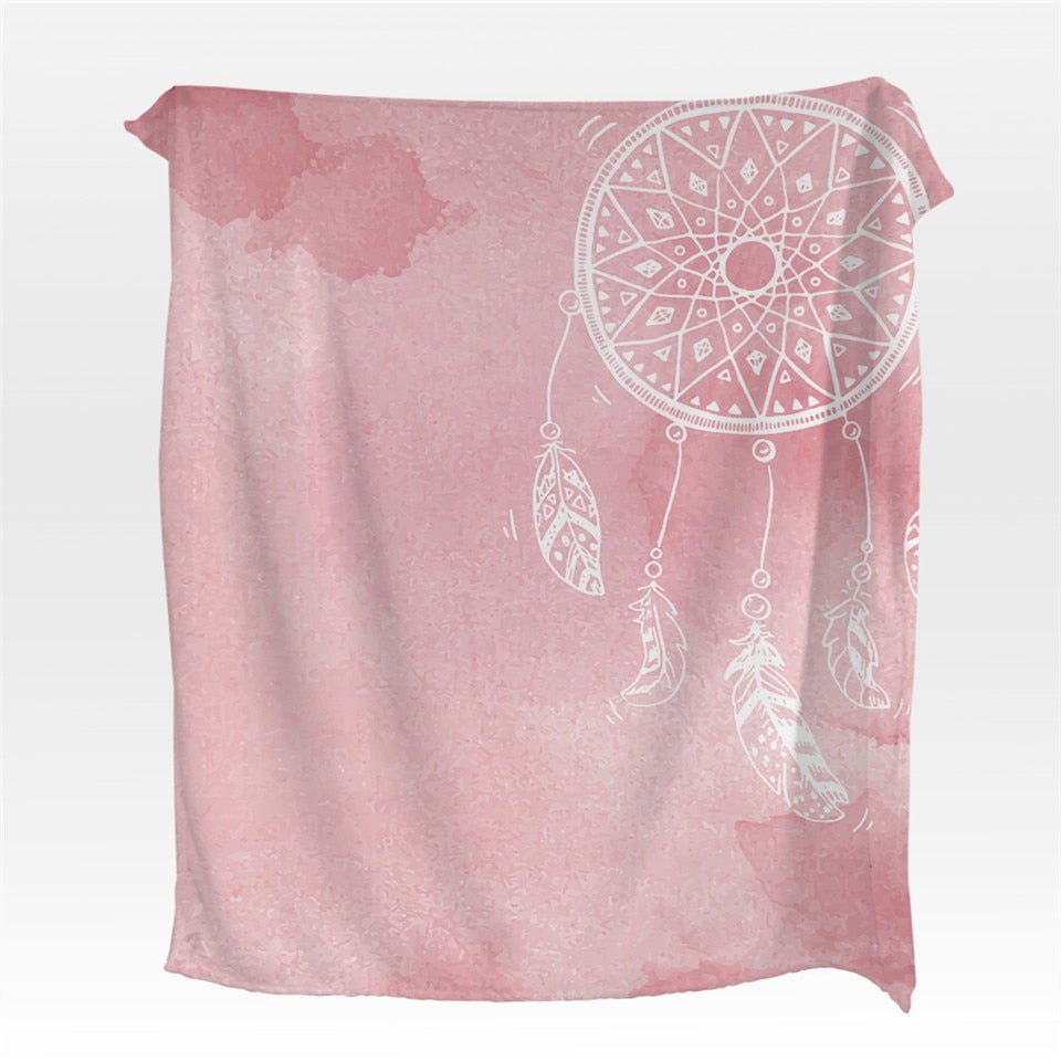 Fleece Watercolor Dreamcatcher Throw Blanket - Image 6