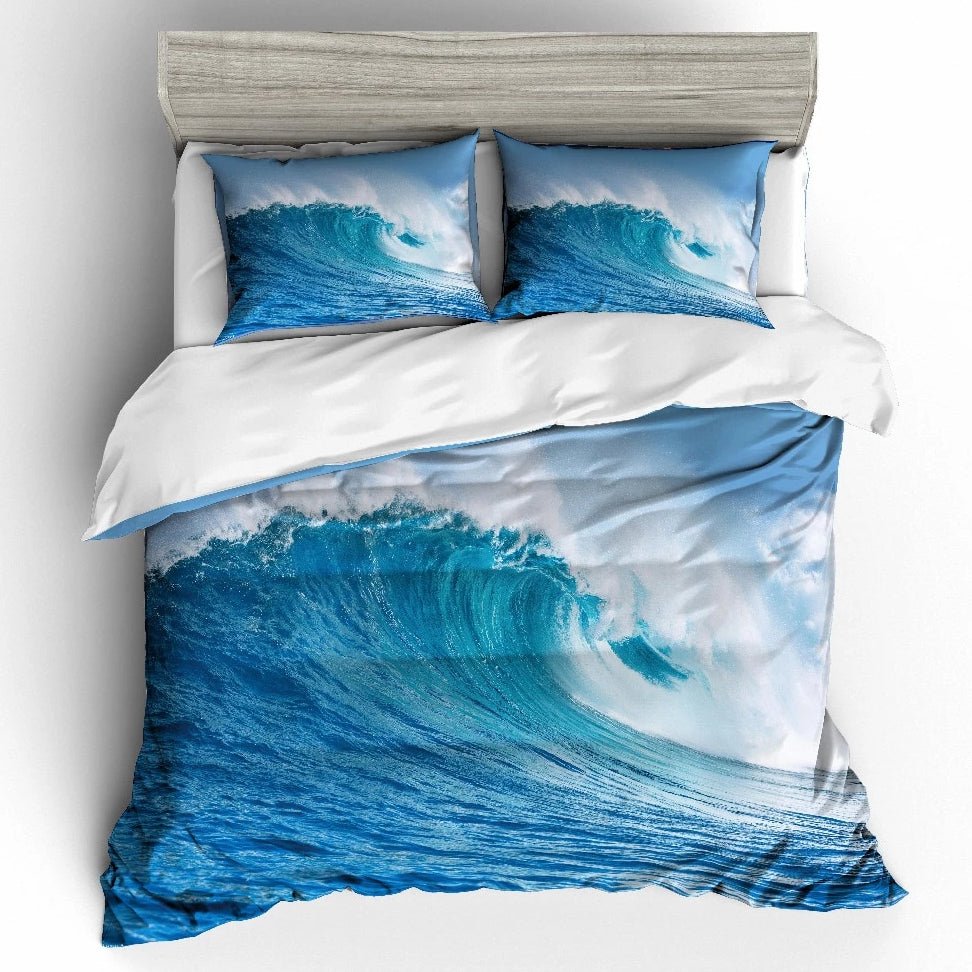 2/3-Piece Breaking Ocean Wave Print Duvet Cover Set - Image 2
